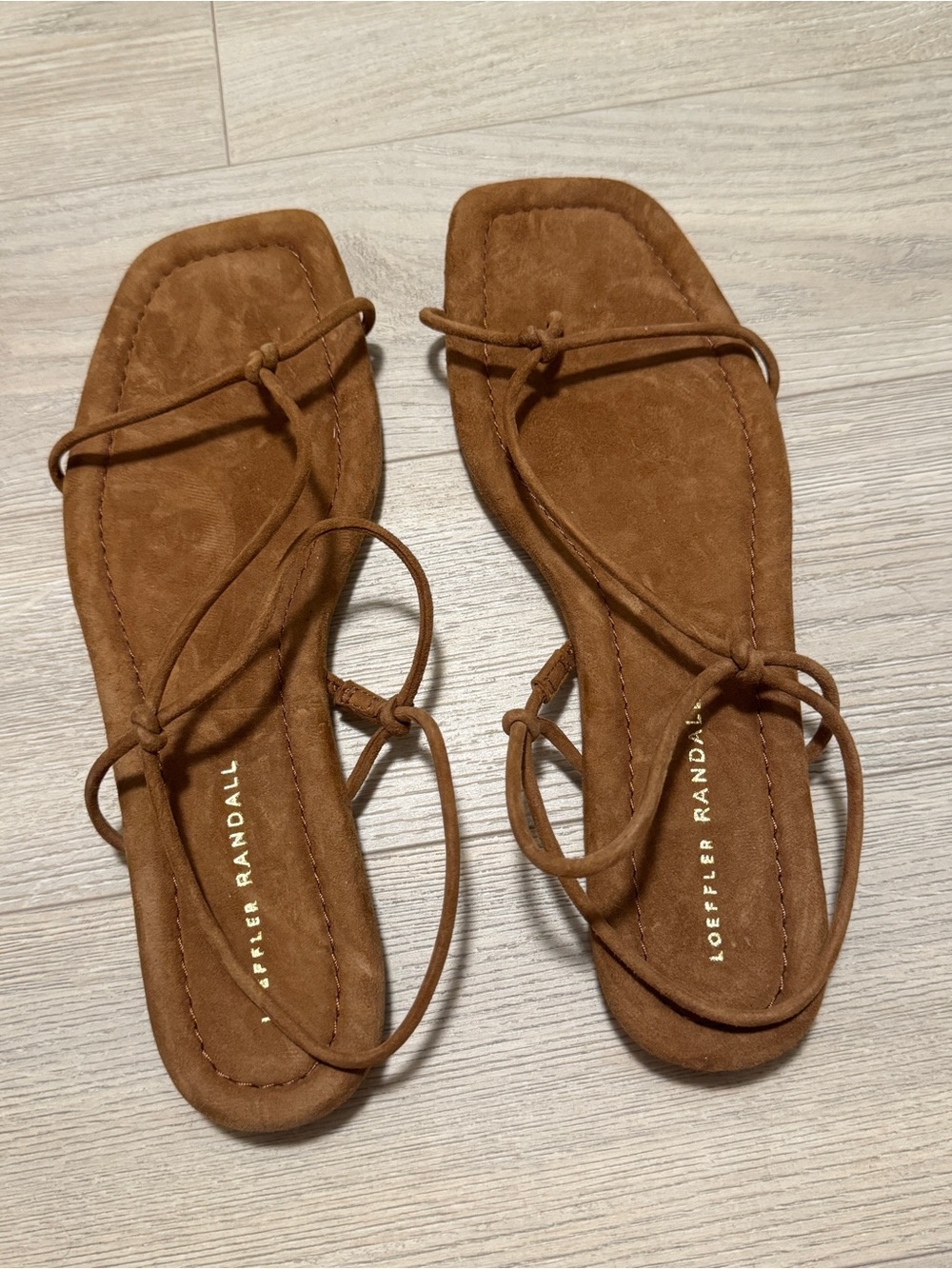 Loeffler randall brown suede strap minimal sandals size 9 - Picture 2 of 6